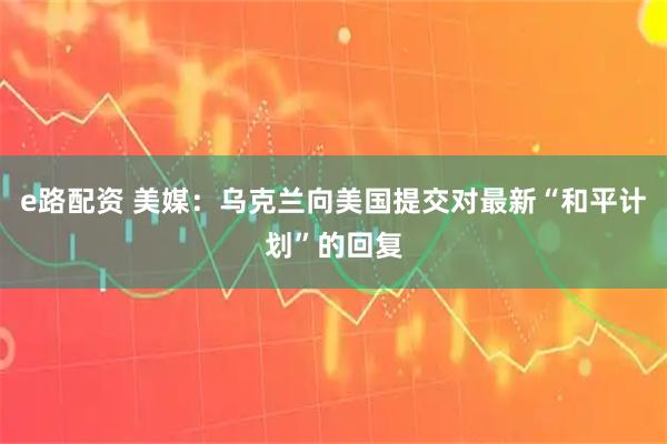 e路配资 美媒：乌克兰向美国提交对最新“和平计划”的回复