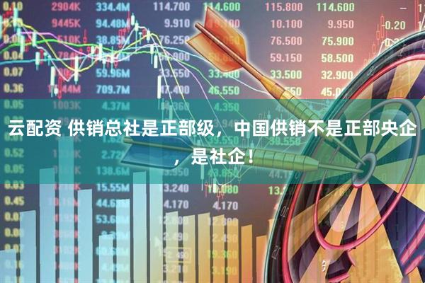 云配资 供销总社是正部级,中国供销不是正部央企,是社企!